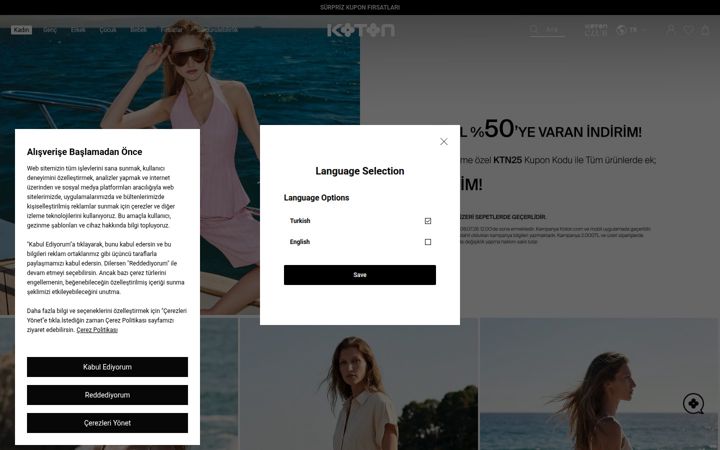 Screenshot of koton.com