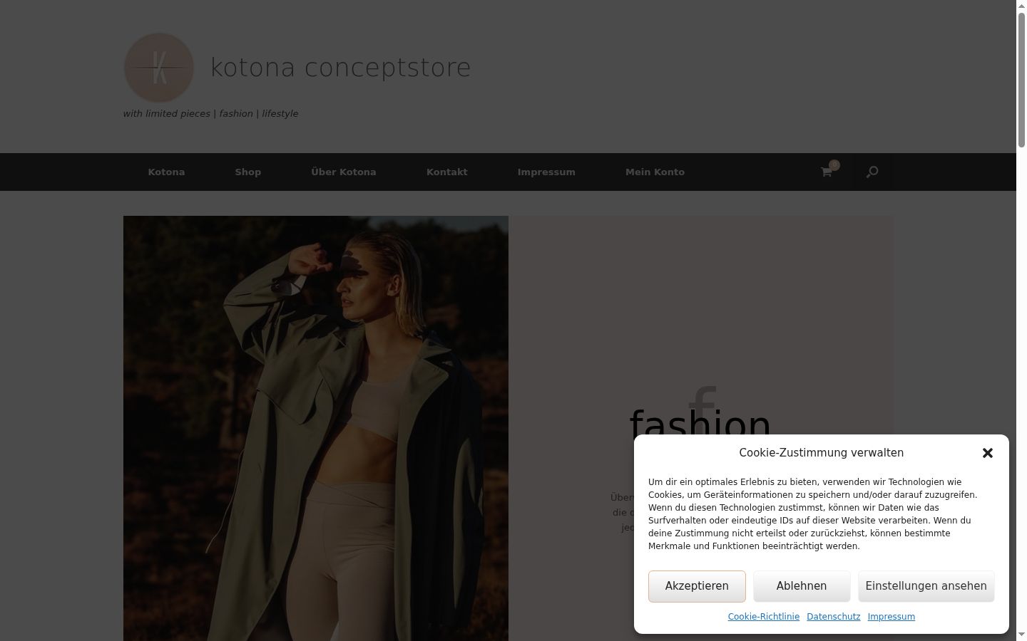 Screenshot del banner di consenso mostrato prima di qualsiasi interazione