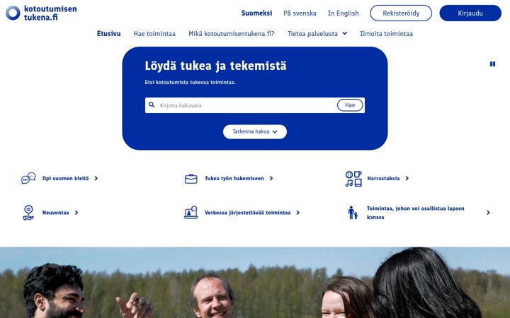 Screenshot of kotoutumisentukena.fi