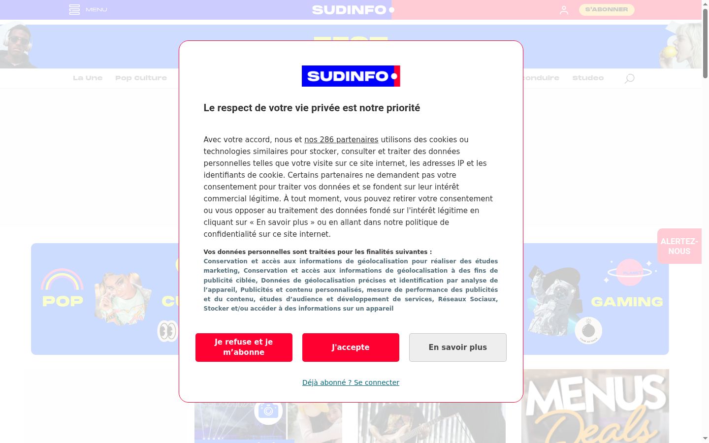 Sutikimo reklamjuostės, rodytos prieš bet kokią sąveiką, ekrano kopija