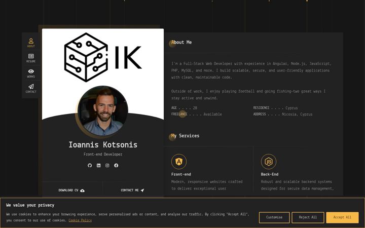 Screenshot of kotsonisdev.com