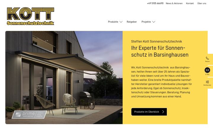 Screenshot of kott-sonnenschutztechnik.de