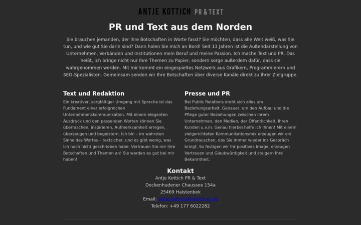 Screenshot of kottich-pr.de