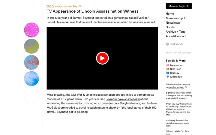 Screenshot ta' kottke.org
