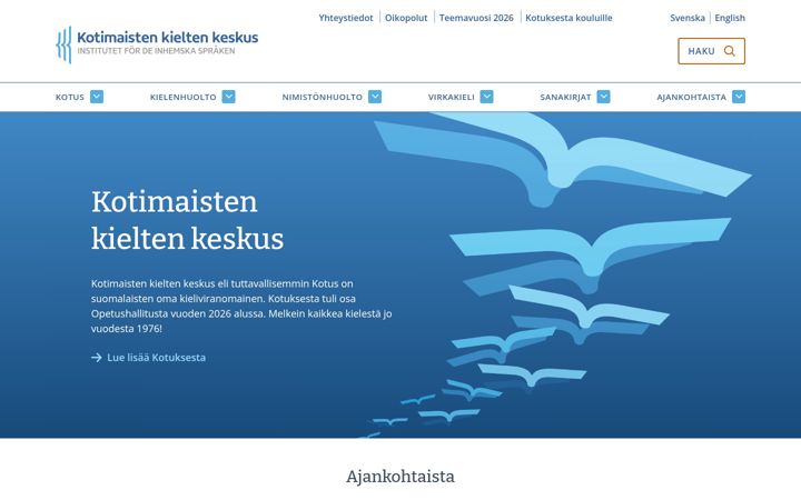 Screenshot of kotus.fi
