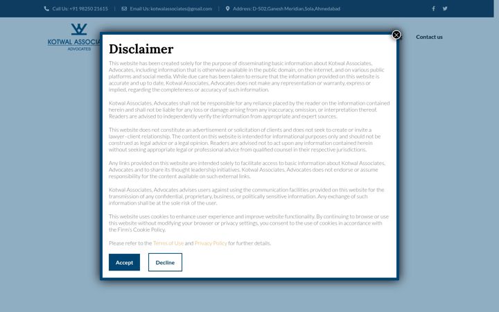 Screenshot of kotwalassociates.com