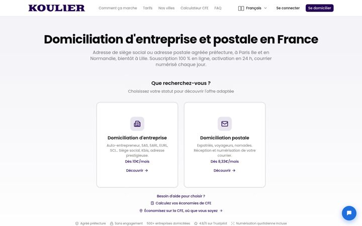 Screenshot of koulier.com