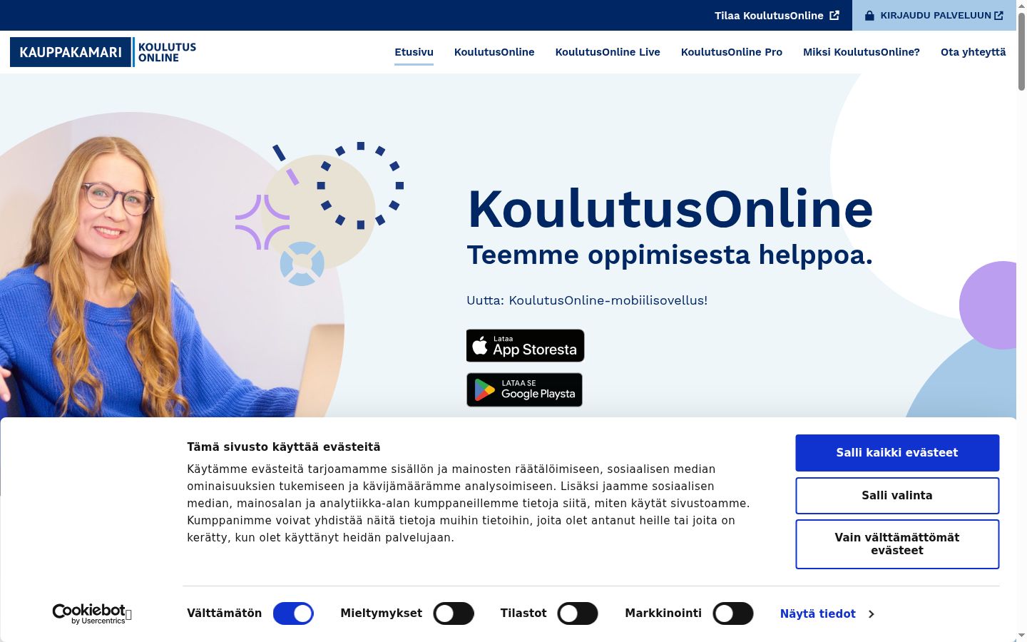 Screenshot of the consent banner shown before any interaction