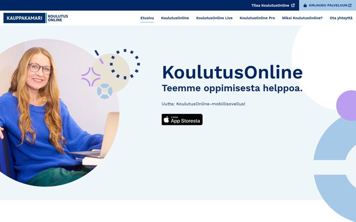 Screenshot of koulutusonline.fi