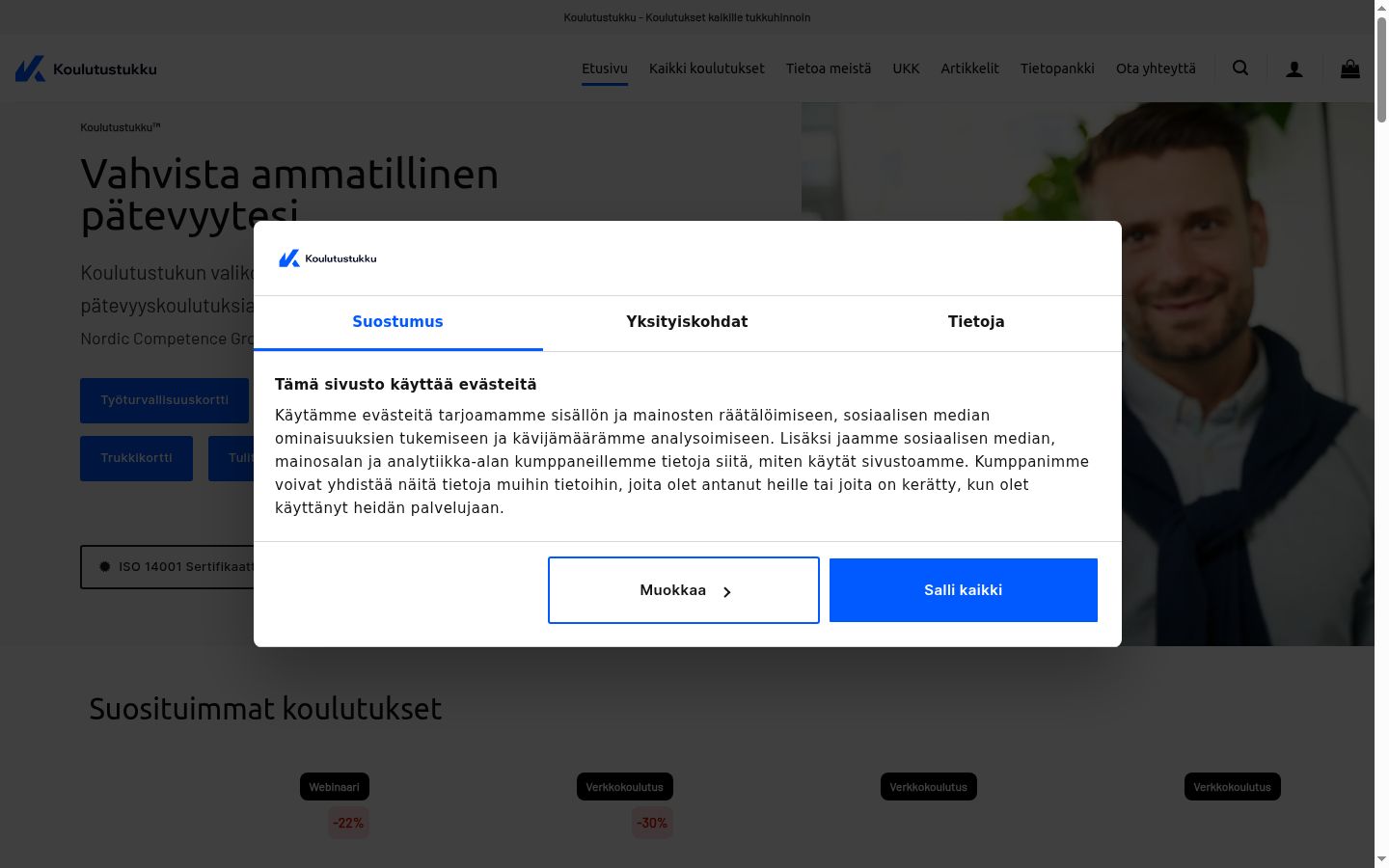 Screenshot des Einwilligungsbanners vor jeglicher Interaktion