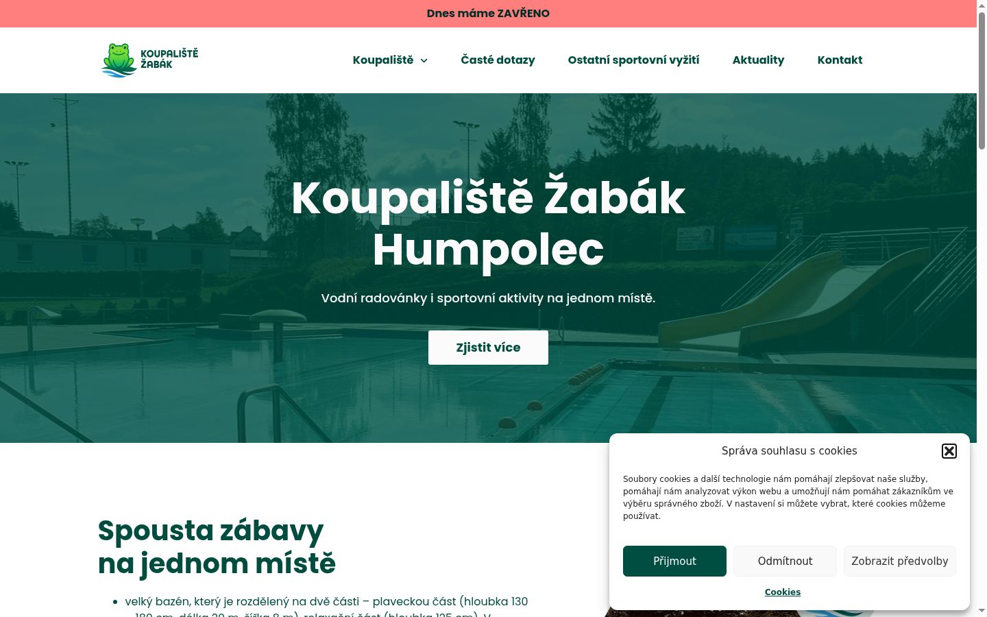 Snímek obrazovky baneru souhlasu zobrazeného před jakoukoli interakcí