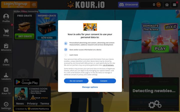 Screenshot of kour.io