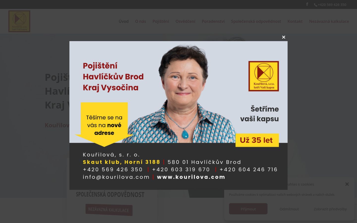 Captura de ecrã do banner de consentimento apresentado antes de qualquer interação