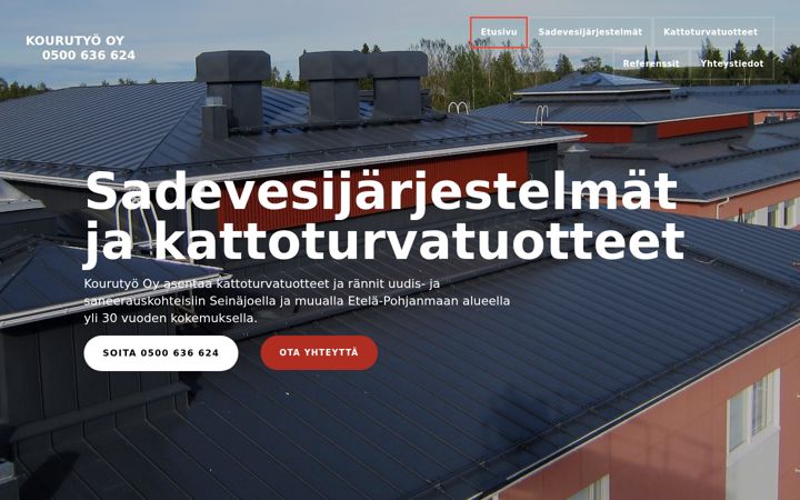 Ekraanipilt saidist kourutyo.fi