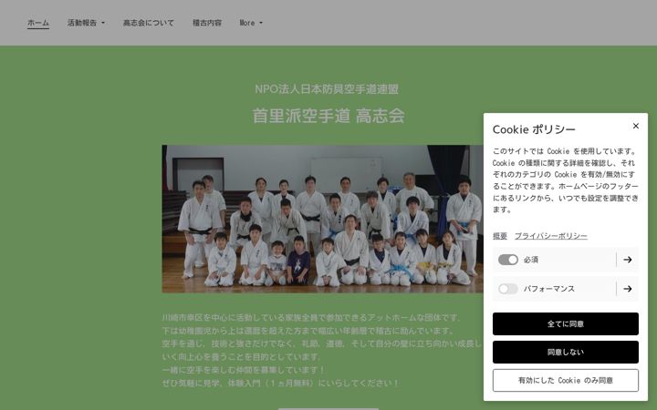 Screenshot of koushikaikarate.com