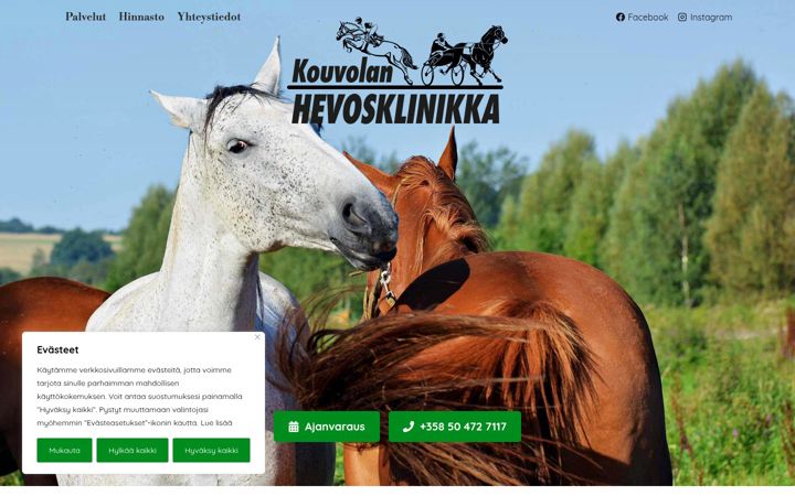 Screenshot of kouvolanhevosklinikka.fi