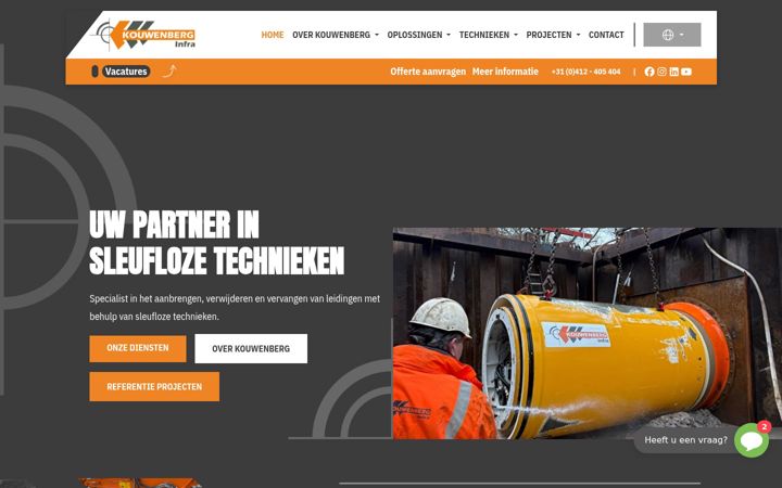 Screenshot of kouwenberginfra.nl