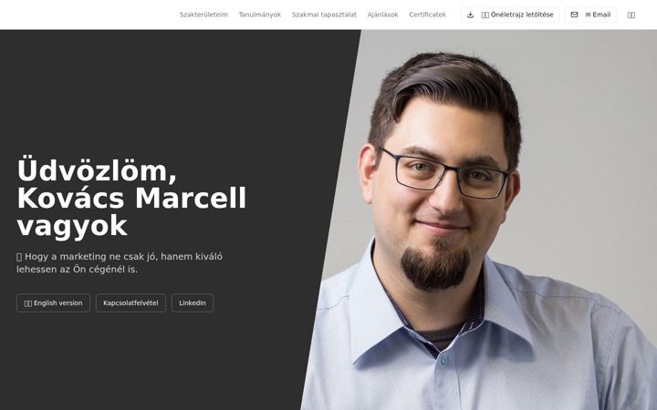 Screenshot of kovacsmarcell.hu