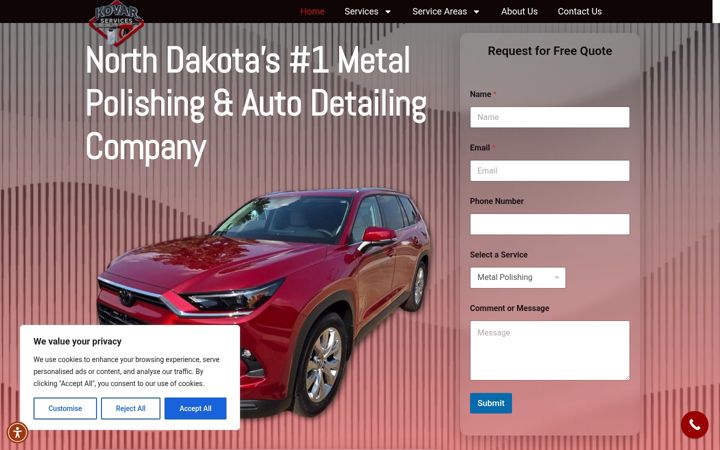 Screenshot of kovarpressureanddetail.com