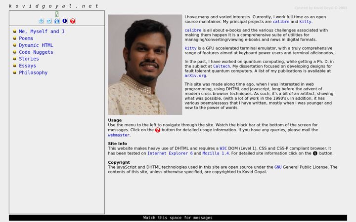 Screenshot of kovidgoyal.net