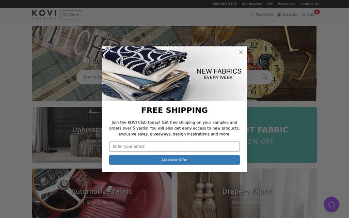 Screenshot of kovifabrics.com