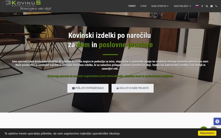 Screenshot of kovinus.com