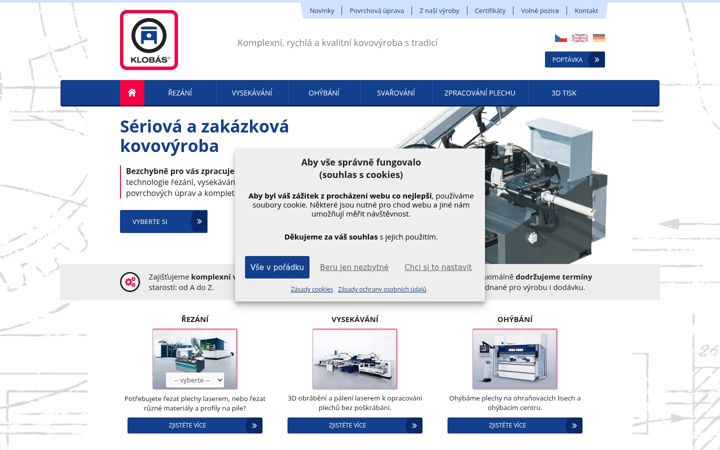 Ekraanipilt saidist kovo-klobas.cz