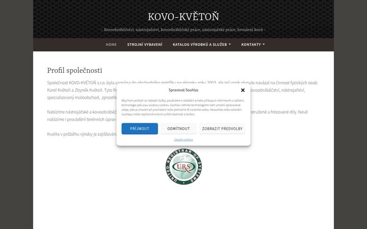 Ekraanipilt saidist kovokveton.cz