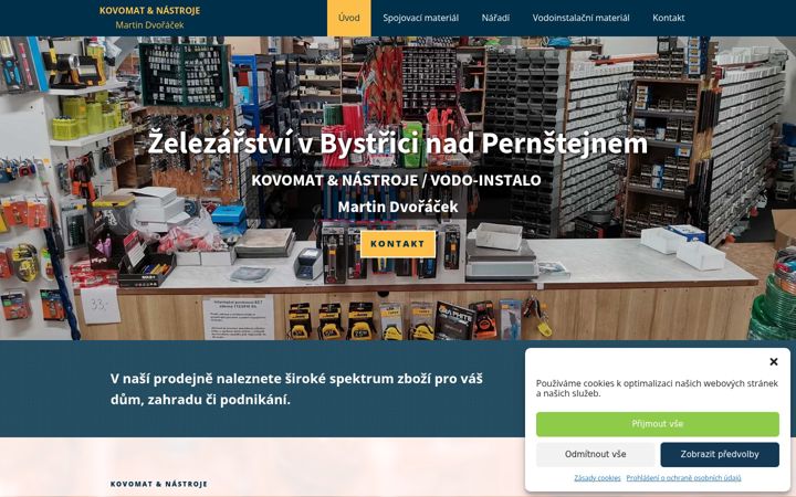 Ekraanipilt saidist kovomat-bystrice.cz