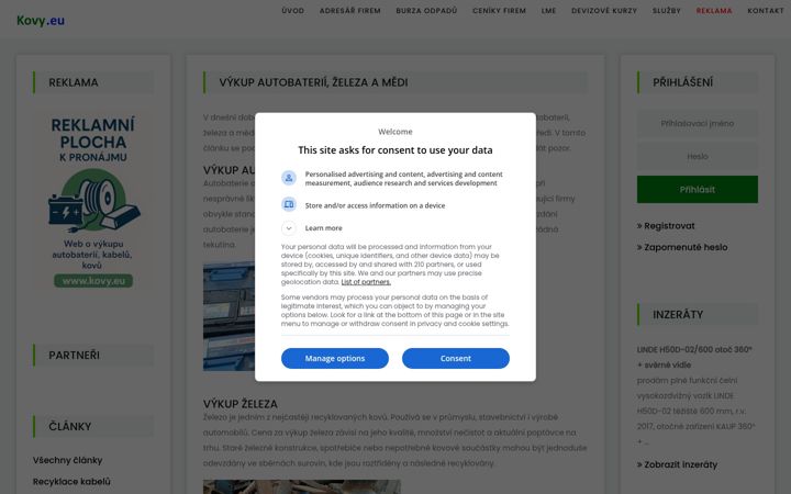 Screenshot of kovy.eu