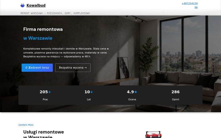 Screenshot of kowalbud.com