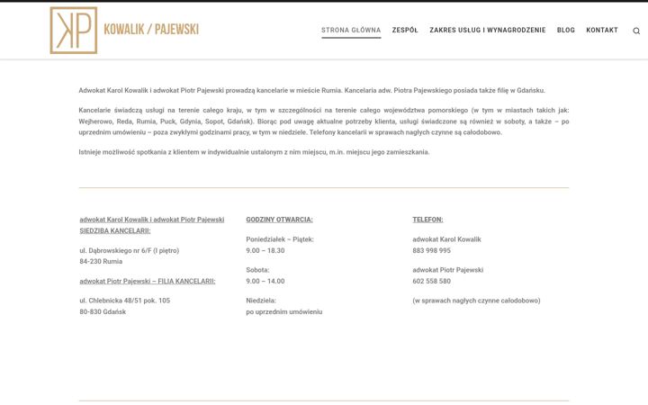 Screenshot of kowalikpajewski.pl