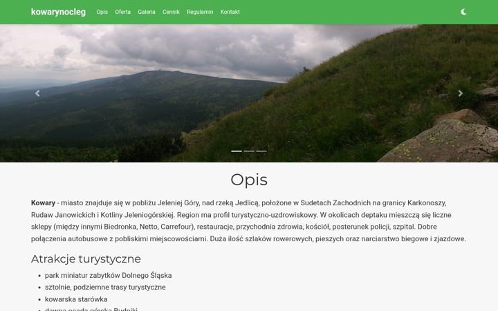 Screenshot of kowarynocleg.pl