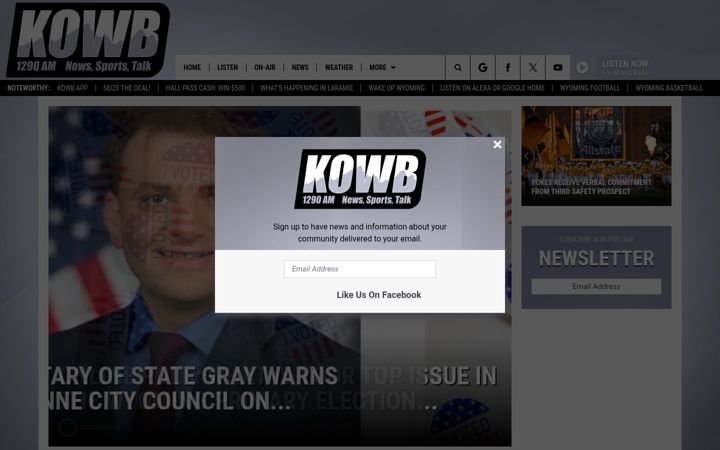 Screenshot of kowb1290.com
