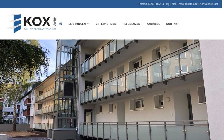 Screenshot of kox-bau.de