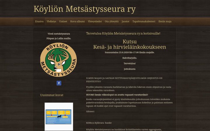 Screenshot of koylionmetsastysseura.fi