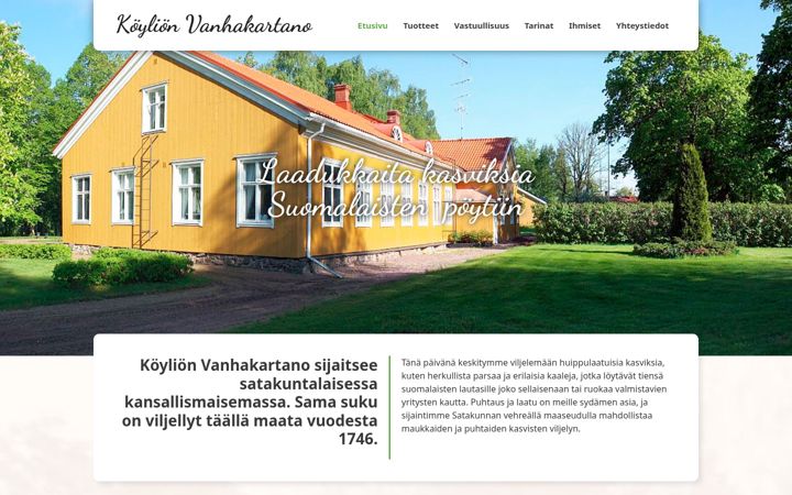 Screenshot of koylionvanhakartano.fi