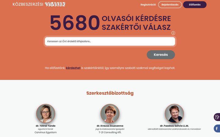 Screenshot of kozbeszerzesilevelek.hu