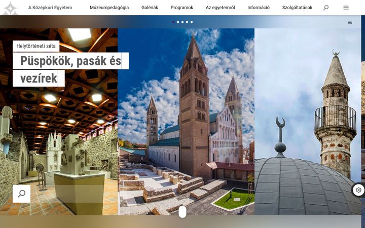 Screenshot of kozepkoriegyetem.hu