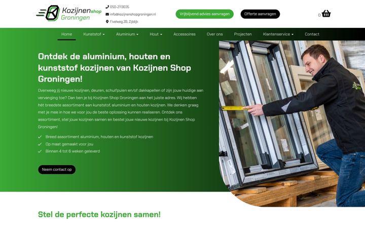 Screenshot of kozijnenshopgroningen.nl