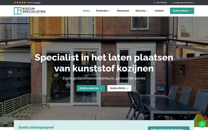 Screenshot of kozijnspecialisten.nl