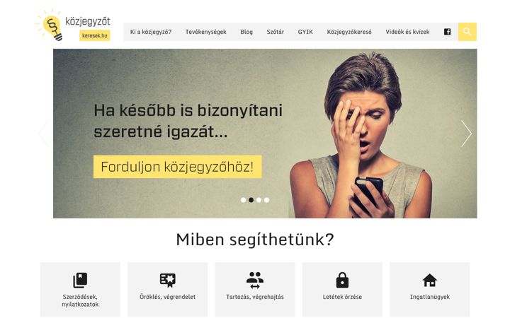 Screenshot of kozjegyzotkeresek.hu