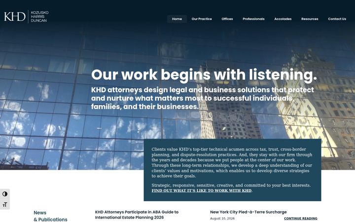 Screenshot of kozlaw.com