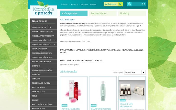 Screenshot of kozmetikazprirody.sk