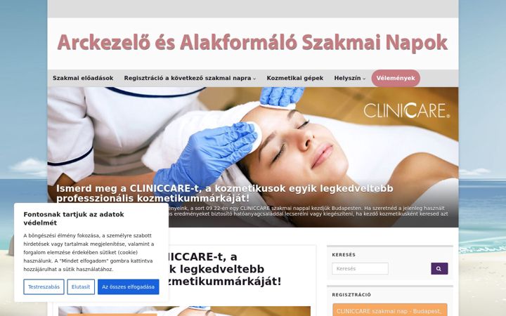 Screenshot of kozmetikusszakmainap.hu