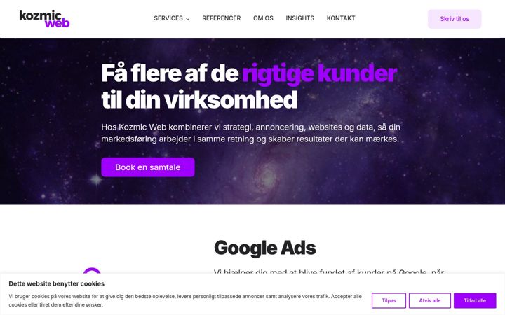 Screenshot of kozmicweb.com