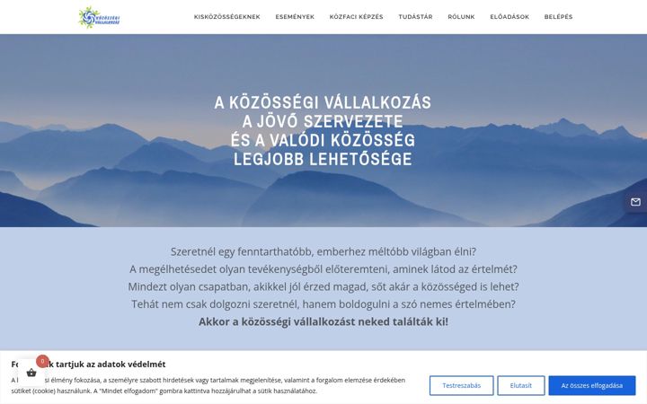 Screenshot of kozossegivallalkozas.hu