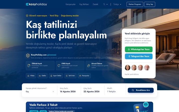 Screenshot of kozyholiday.com