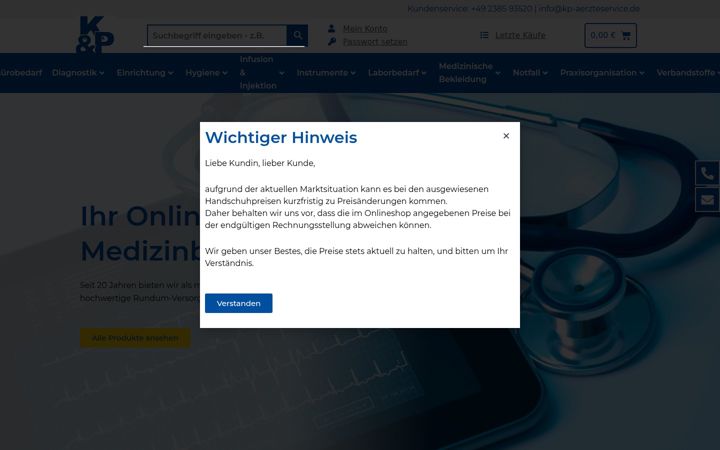 Screenshot of kp-medizinbedarf.de