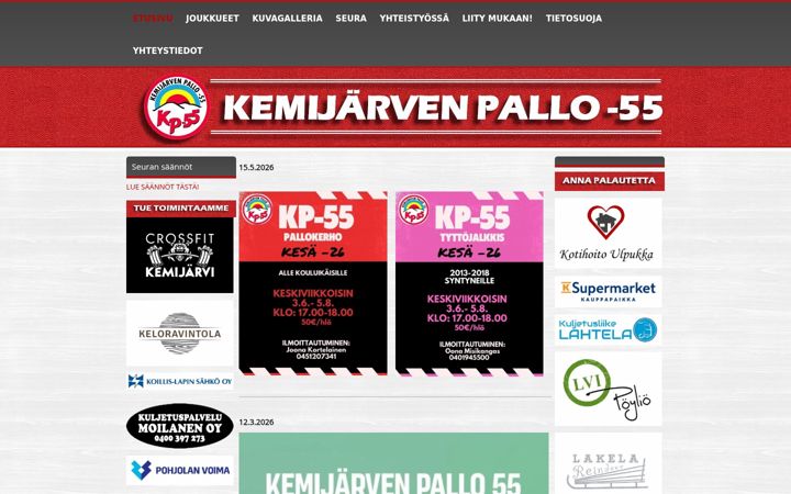 Screenshot of kp55.fi